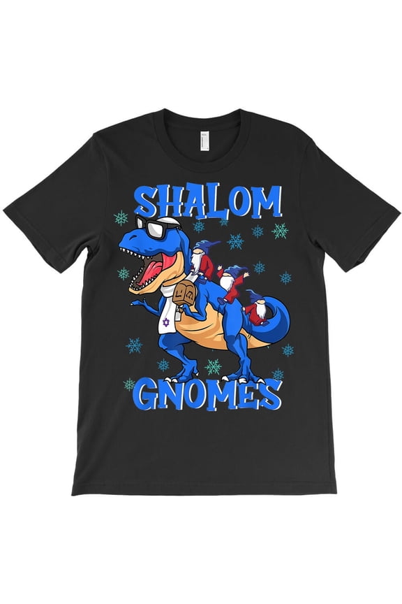 Funny Hanukkah Pajamas Chanukah PJs Shalom Gnomes Jewish Holiday H13582 T-Shirt, for Men and Women, Up to Size 5XL