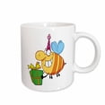 thumbnail image 1 of 3drose, Funny Happy Birthday Bumble Bee Cartoon Character, 11oz Mug, 1 of 6