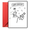 thumbnail image 1 of Funny Happy Birthday Card for Teens – Unique Cartoon Design with Balloons and Party Hat – Blank Inside, Envelope Included – Perfect for 15th and 16th Birthday Celebrations, 1 of 2