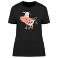 thumbnail image 1 of Funny Happy Cow Cartoon T-Shirt Women -Image by Shutterstock, Female Large, 1 of 2
