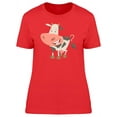 thumbnail image 1 of Funny Happy Cow Cartoon T-Shirt Women -Image by Shutterstock, Female Small, 1 of 2