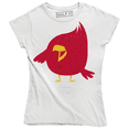 thumbnail image 1 of Funny Happy Cute Little Red Bird Women's Cartoon Childish T-Shirt, 1 of 4