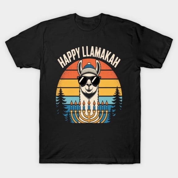 Funny Happy Llamakah Jewish Llama Hanukkah Pajamas Chanukah Artwork Print, H6969 T-Shirt, for Men and Women, Up to Size 5XL New V16919