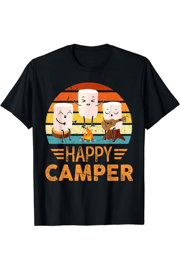 Funny Happy Marshmallow Camper Cute For Kids Women Men T-Shirt, Unisex T-Shirt