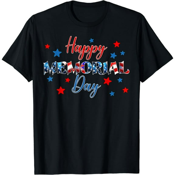 Funny Happy Memorial Day 2025 American Flag T-Shirt