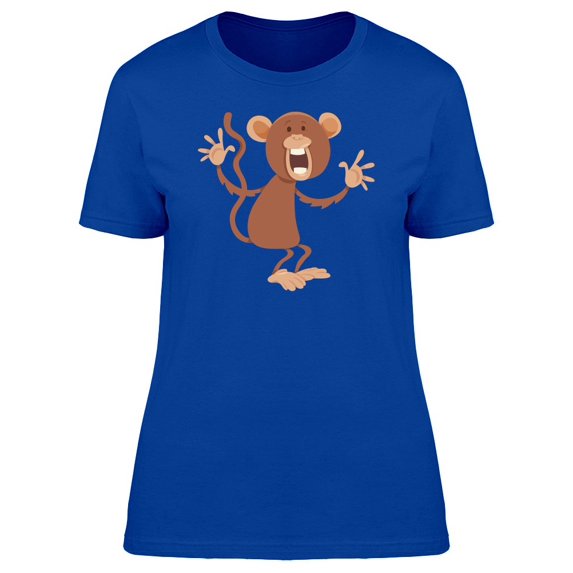 Funny Happy Monkey Cartoon Tee Women's -Image by Shutterstock