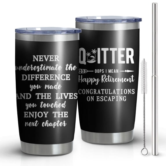 Funny Happy Retirement Gifts for Men Coworker, Retired Gifts for Men, Best Cool Retirement Gifts, 20 oz Black Tumbler Cup