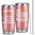 thumbnail image 1 of Funny Happy Retirement Gifts for Women 2024 Coworker Teacher Nurse, Retired Gifts for Women, Best Cool Retirement Gifts, 20 oz Pink Tumbler Cup, 1 of 6