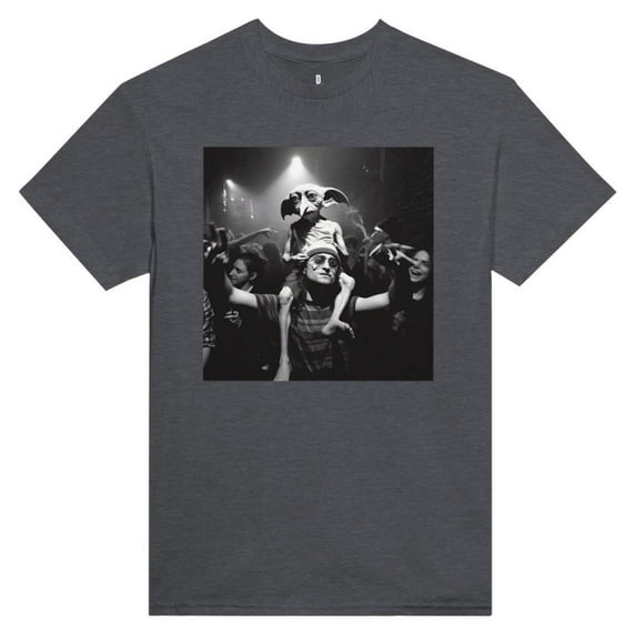 Funny Harry Potter and Dobby Raving Drunk Unisex T-Shirt, Dark Heather Color, Size L