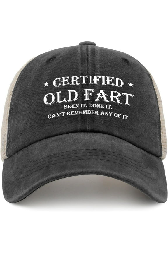 Funny Hat Certified Old Fart Hat for Men Baseball Hats Graphic Cap