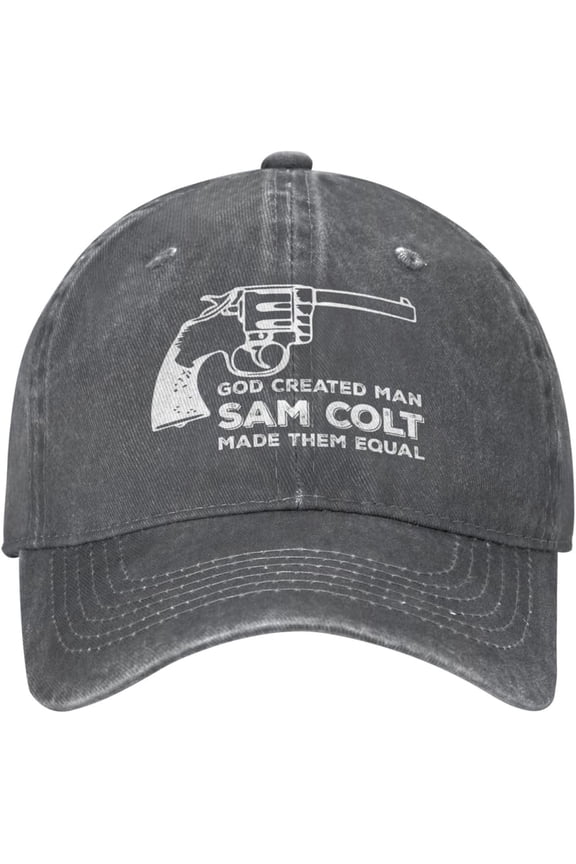 Funny Hat God Created Man Sam Colt Made Them Equals Hat Men Baseball Hats Graphic Caps