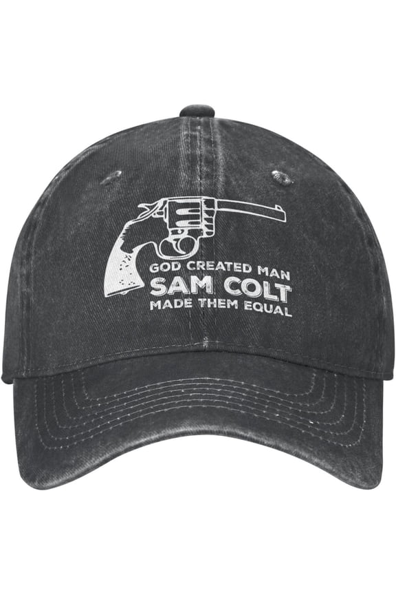 Funny Hat God Created Man Sam Colt Made Them Equals Hat Men Baseball Hats Graphic Caps