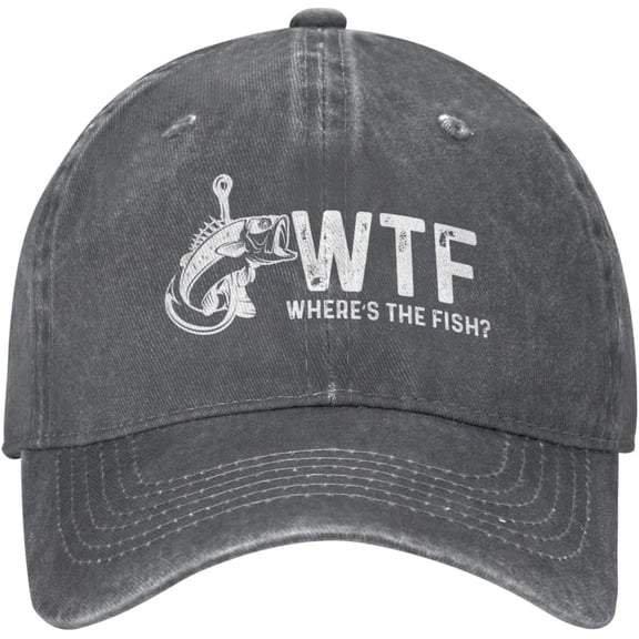Funny Hat WTF Where's The Fish Hat for Men Baseball Hat Cool Hat