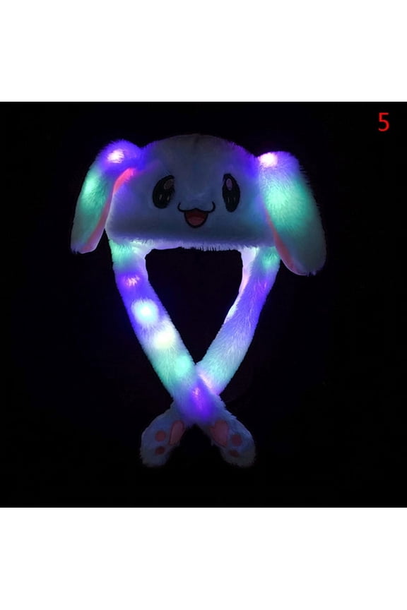 Funny Hat Women Kids Lighting Hat Cute Rabbit Ears Plush Ears Cap