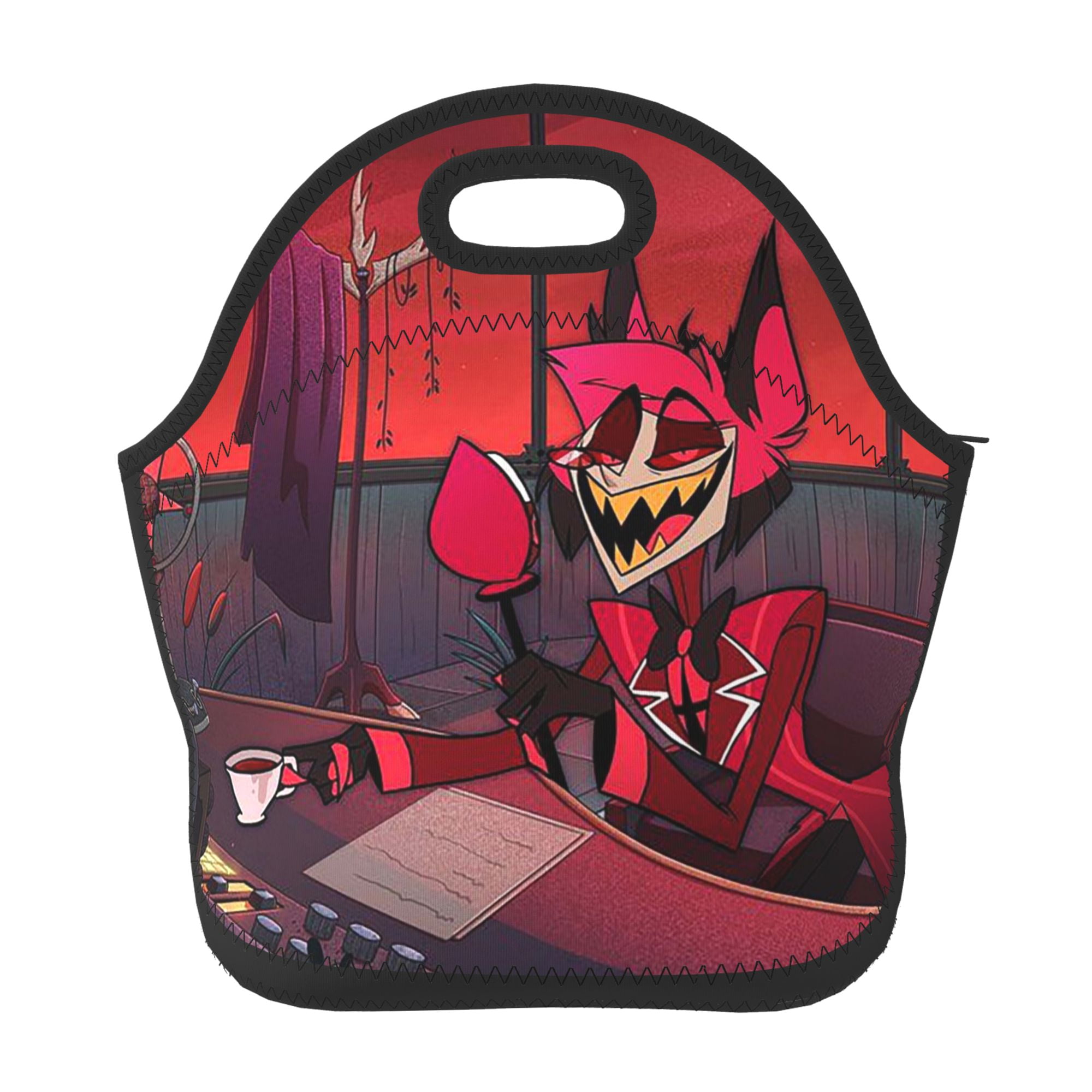 Funny Hazbin Hotel Alastor Lunch Bag Tote Bag Insulated Lunch Box