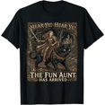 thumbnail image 1 of Funny Hear Ye Hear Ye The Fun Aunt Has Arrived Knight Cat T-Shirt, 1 of 4