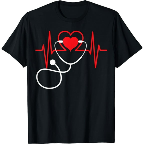 Funny Heart Beats Nurse Nursing Medical T Shirt Men woman T-Shirt