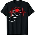 thumbnail image 1 of Funny Heart Beats Nurse Nursing Medical T Shirt Men woman T-Shirt, 1 of 4