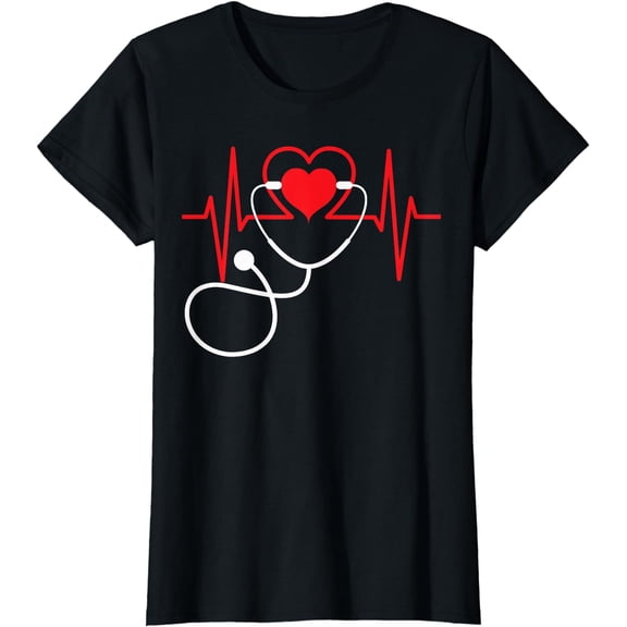 Funny Heart Beats Nurse Nursing Medical T Shirt Men woman T-Shirt