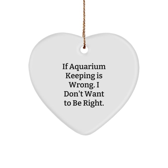 Funny Heart Ornament Gifts from Men to Friends for Aquarium Keeping Enthusiasts, Aquarium Keeping Christmas Unique Gifts, Heart Shaped Aquarium Keeping Decor