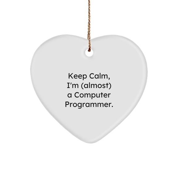 Funny Heart Ornaments for Computer Programmer Friends - Christmas Unique Gifts from Men to Tech Enthusiasts - Computer Programmer Heart Shaped Decor
