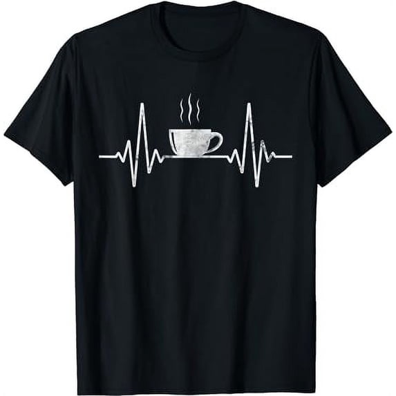 Funny Heartbeat Coffee Shirt Coffee Cup Frequency T-Shirt