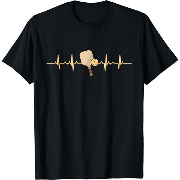 Funny Heartbeat EKG Pickleball Player Gift Men Women Kids T-Shirt