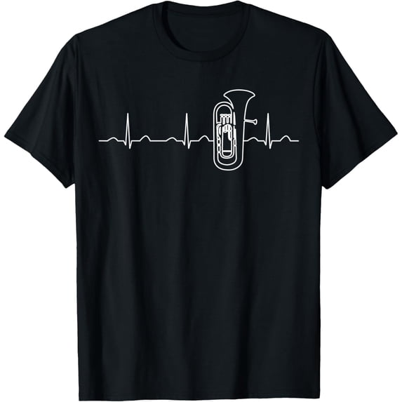 Funny Heartbeat Euphonium Apparel, Euphoniumist Jazz Music T-Shirt