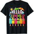 thumbnail image 1 of Funny Hello Summer Vacation Popsicle Ice Lolly Ice Cream T-Shirt, 1 of 3
