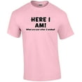 thumbnail image 1 of Funny Here I Am What are Your Other Two Wishes T-shirt Sarcastic Humor Humorous Witty Comic Tee-Lightpink-Small, 1 of 6