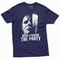 thumbnail image 1 of Funny Here To Crash The Party Shirt Halloween Movie Inspired Shirt Serial Killer Shirt Horror Tee (Small Navy Blue), 1 of 7