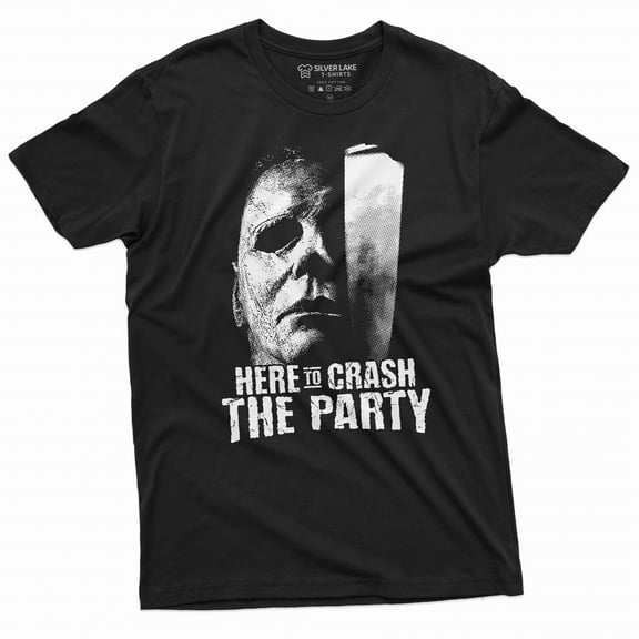 Funny Here To Crash The Party Shirt Halloween Movie Inspired Shirt Serial Killer Shirt Horror Tee