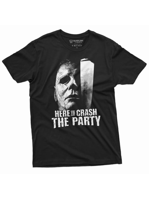 Funny Here To Crash The Party Shirt Halloween Movie Inspired Shirt Serial Killer Shirt Horror Tee