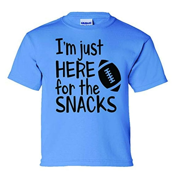 Funny Here for The Snacks Youth Short Sleeve T-Shirt-Carolina Blue-Large