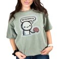 thumbnail image 1 of Funny Hey You Dropped This Brain T-Shirt, Cute Character Holding Brain, Humorous Graphic Tee, Perfect Gift for Friends, Unique Apparel, Moss Comfort Colors T-Shirt, Small, 1 of 1