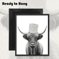 thumbnail image 1 of Funny Highland Cow Bathroom Wall Art Framed Black and White Rustic Cute Bathroom Canvas Prints for Bathroom Restroom Decor 12x16in(Framed), 1 of 6