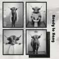 thumbnail image 1 of Funny Highland Cow Bathroom Wall Art Framed Black and White Rustic Cute Bathroom Canvas Prints for Bathroom Restroom Decor 8x10inx4pcs (Framed), 1 of 7