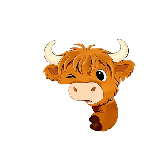 Funny Highland Cow Corner Decor - Resin Cow Figurine for Door & Wall Corners, Cute Farm Animal Ornament for Home, Living Room & Entryway Decoration