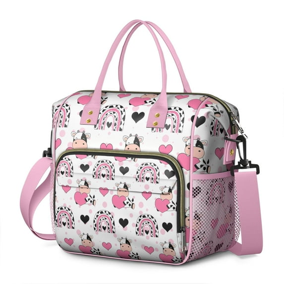 Funny Highland Cow Lunch Bag – Waterproof Insulated Cooler Tote with Bull and Buffalo Pattern, Foldable Leakproof Lunch Box for Work, Picnic, or Travel