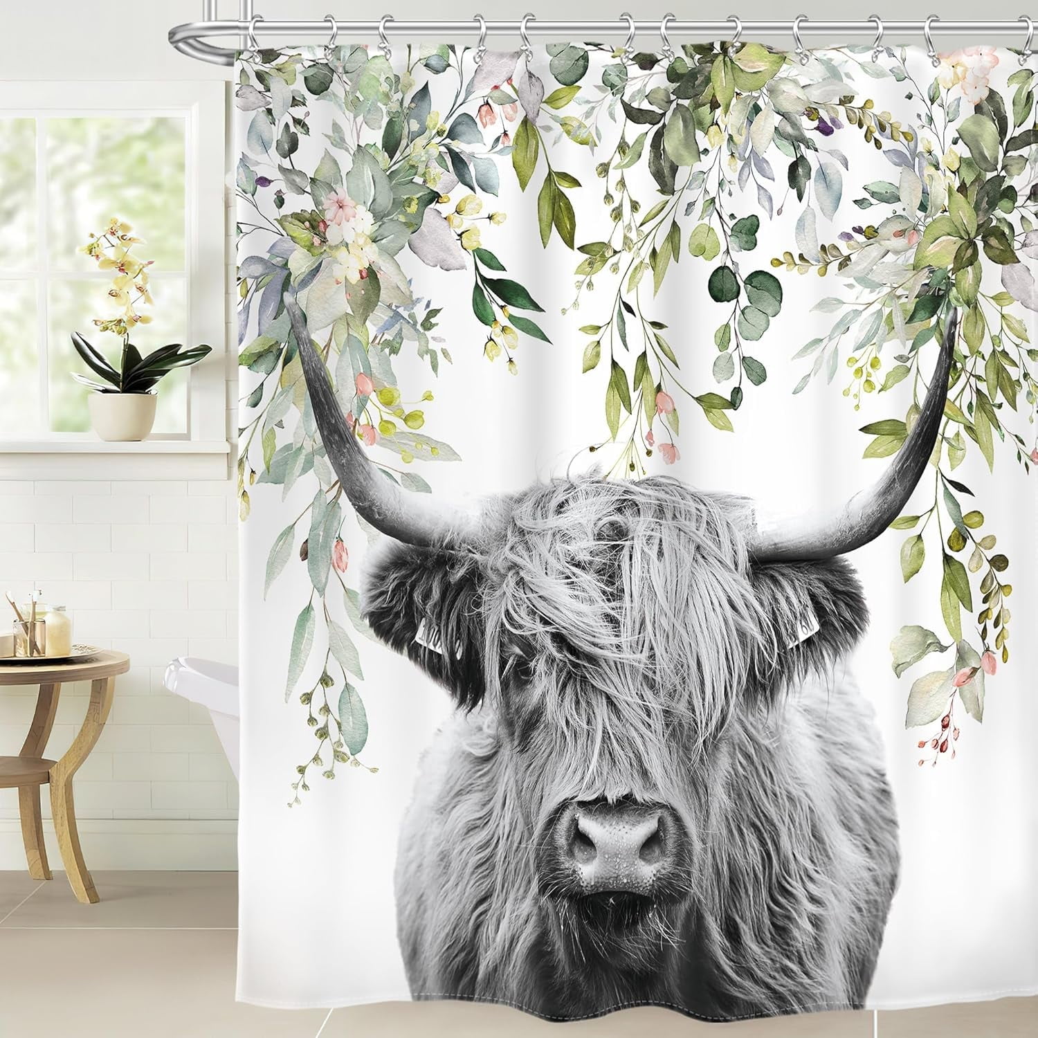 Farmhouse Style Shower Curtain Sets Waterproof Polyester 72x72 Inch