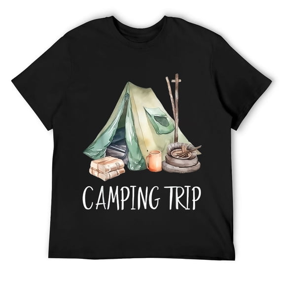 Funny Hiking Cute CamperTrip Camping Matching Group Men Girl T-Shirt Black
