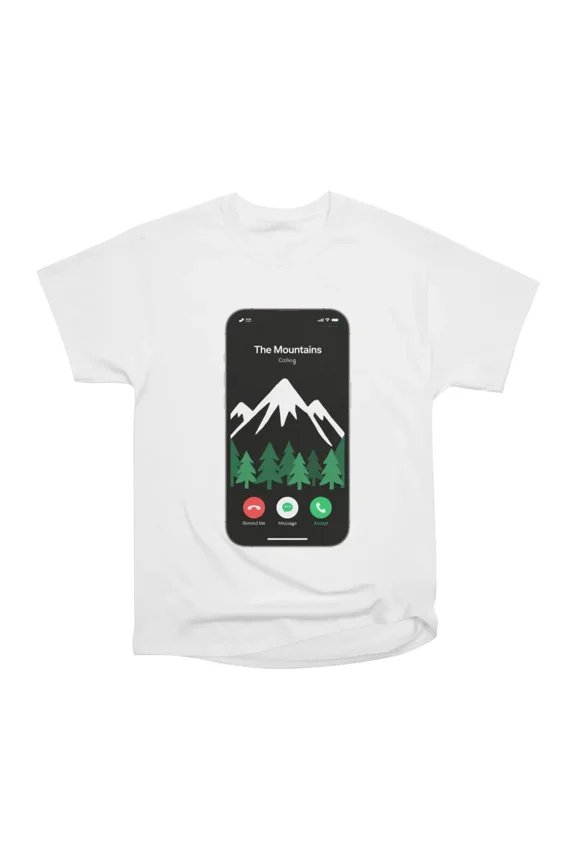 Funny Hiking The Mountains Are Calling T-Shirt Tee Gift For Him Merch For Her Apparel For