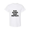 thumbnail image 1 of Funny Hip Hop And Old School Rapper Quote Eat Sleep Rap Repeat Unisex T-Shirt, up to size 5XL, 1 of 2