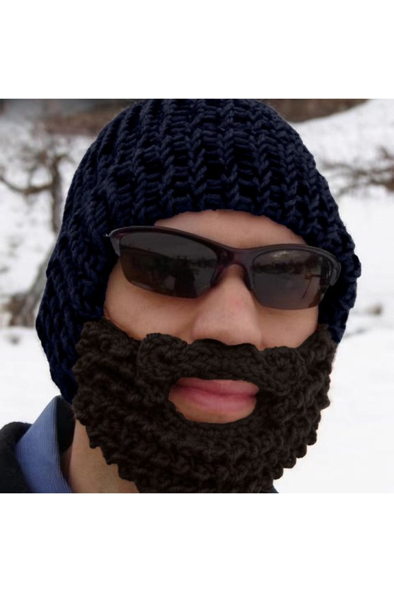 Funny Hip Hop Hat With Fake Beard Mask Novelty Adult Costume Hat Perfect For Carnival Parties Halloween Cosplay And Festive Dress Up Navy One Size