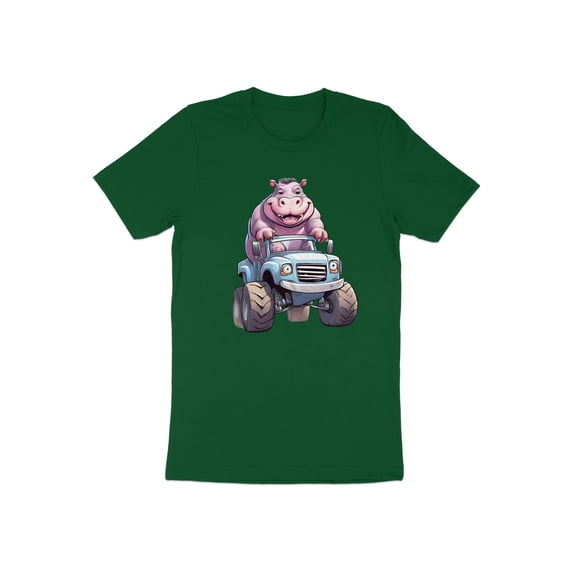 Funny Hippo Driving Monster Truck Gift for Men Women Kids T-Shirt Cute Hippo Monster Truck Birthday Holiday Presents Tshirt
