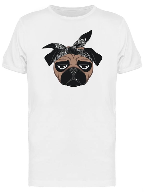 Funny Hipster Pug Dog Cartoon T-Shirt Men -Image by Shutterstock, Male XX-Large