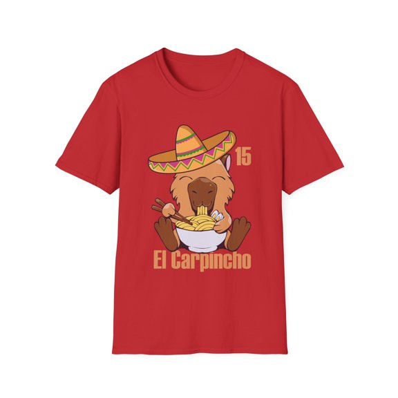 Funny Hispanic Carpincho Playing Sarcastic Women Men Humorous Mexican Carpincho Sarcasm Mockery Sayings Unisex Softstyle T-Shirt