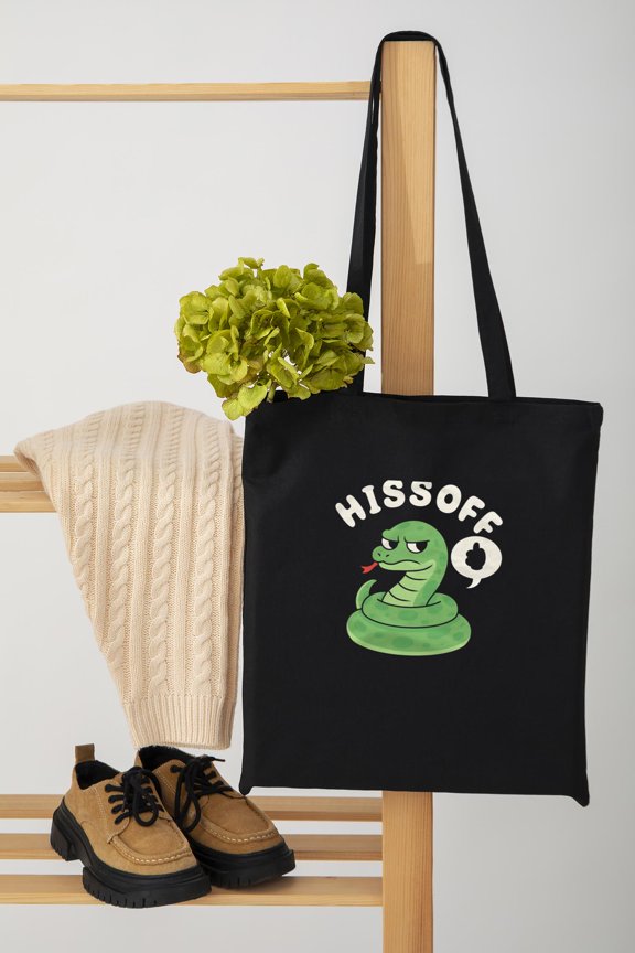 Funny Hiss Off Cat Pun Sarcastic Retro Art Unisex Tote Bag D391584