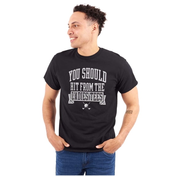 Funny Hit From Ladies Tees Golf Humor Men's Graphic T Shirt Tees Brisco Brands X
