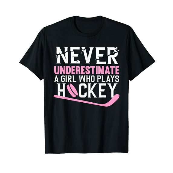 Funny Hockey Art For Girls Women Field Hockey Player Sport T-Shirt Men Women Vintage Casual T-Shirt